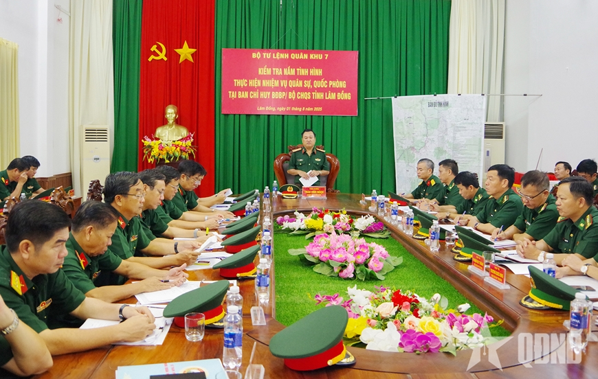 Bộ tư lệnh Quân khu 7 kiểm tra Ban chỉ huy Bộ đội Biên phòng tỉnh Lâm Đồng